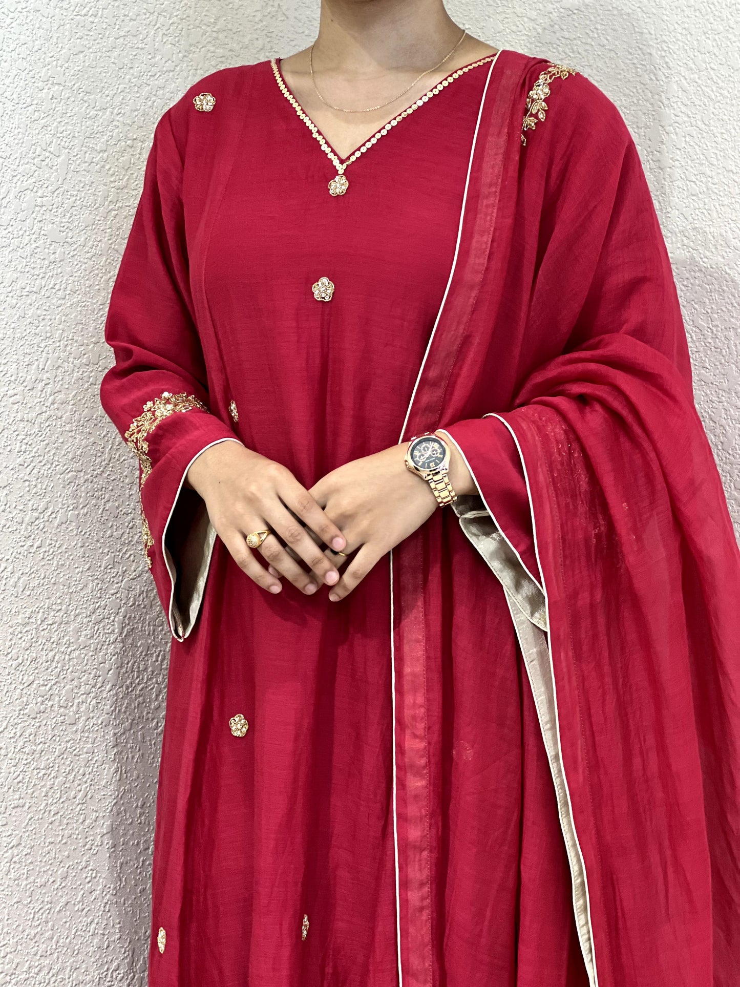 Izel Pure Malaichanderi 3 Panel Kurthi Set with Dupatta